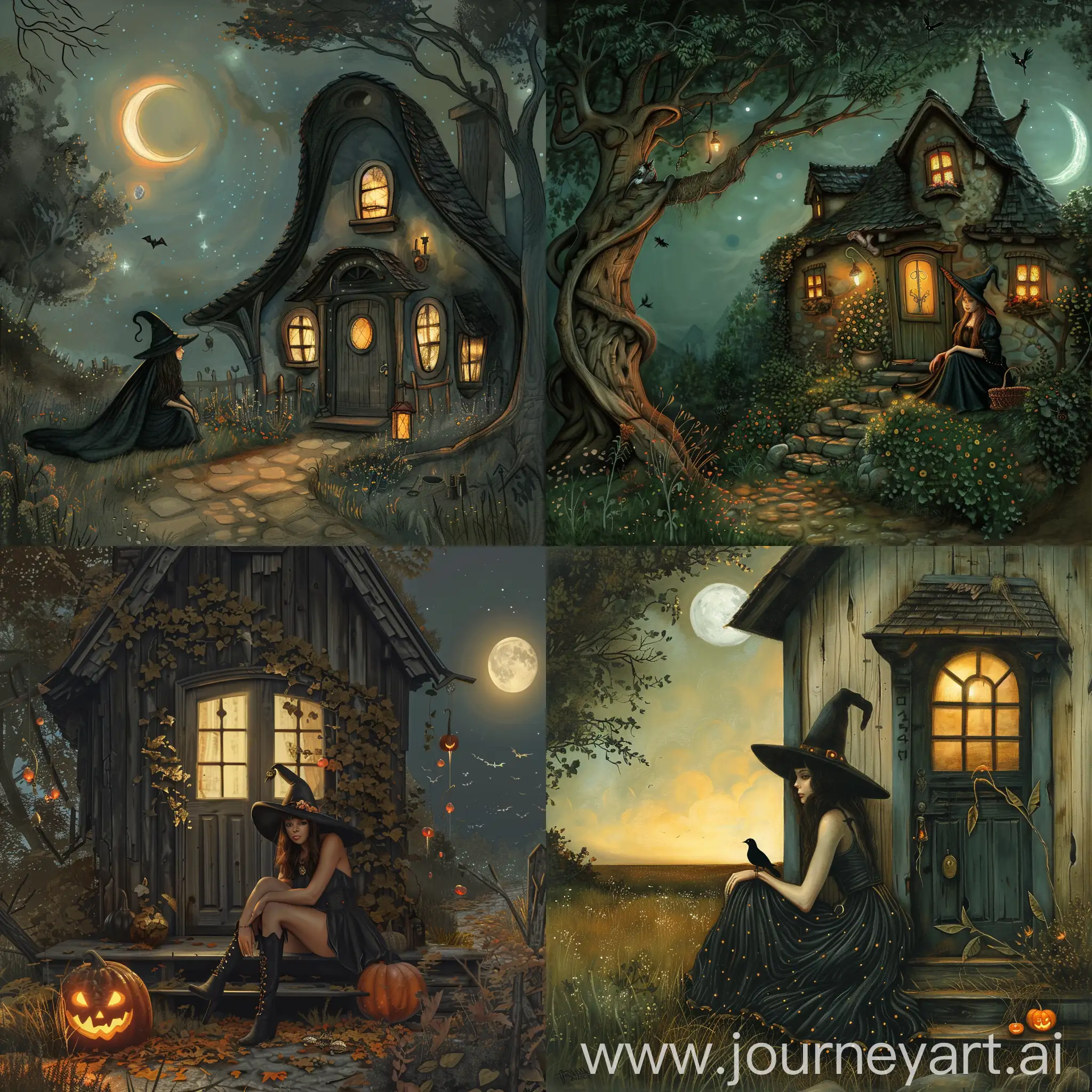 Solitary-Witch-Contemplating-Outside-Her-Cottage