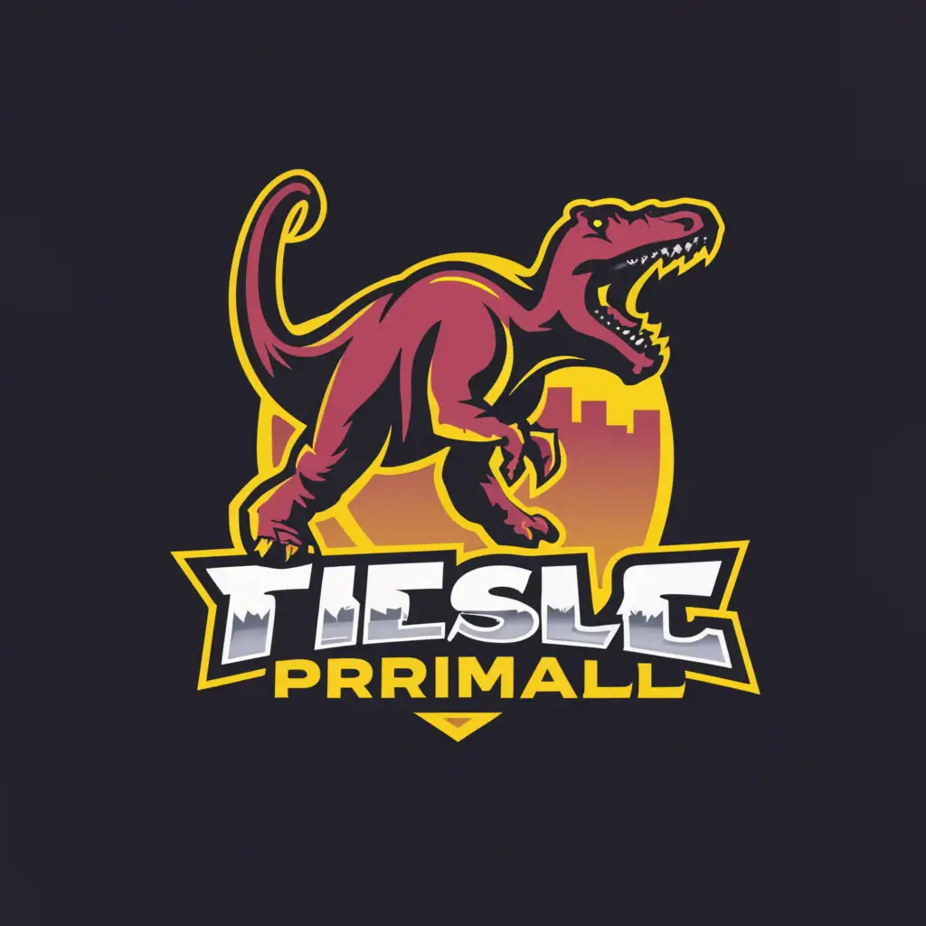 a logo design,with the text "The Isle Primal", main symbol:dinosaur,Moderate,be used in Entertainment industry,clear background