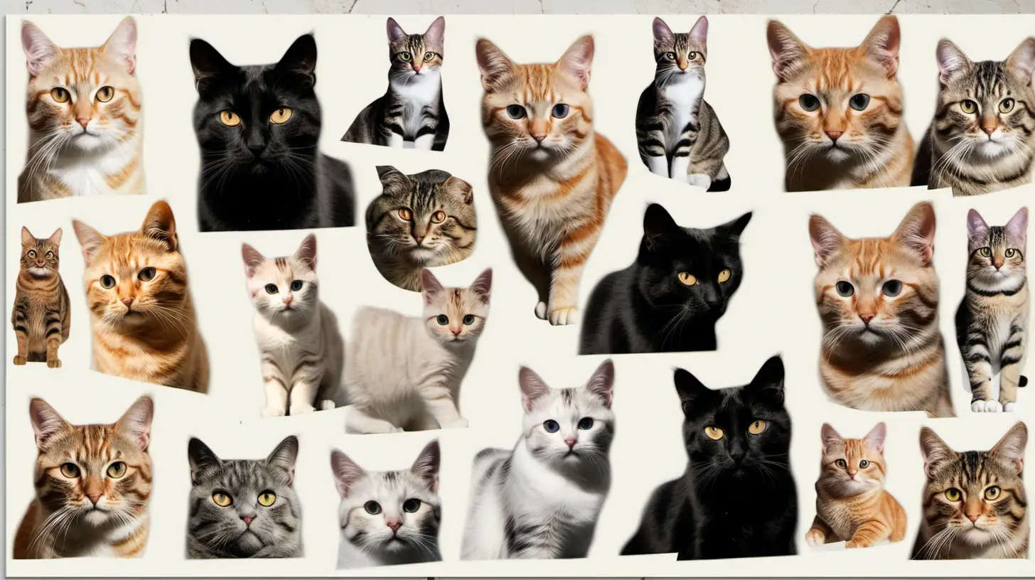Exquisite Realistic Cat Collage Art Mesmerizing Feline Creations