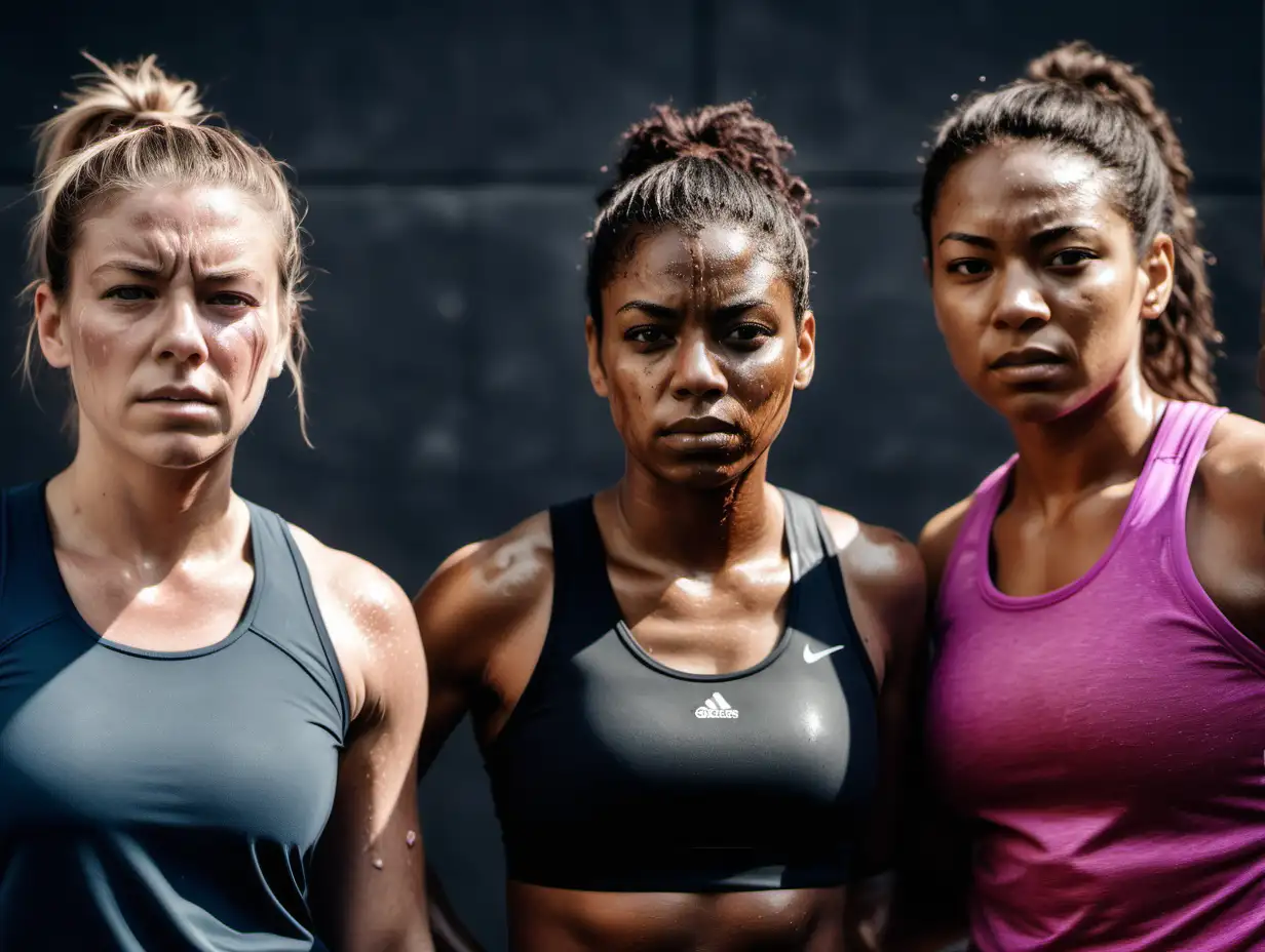 Diverse Female Athletes PostWorkout Strength and Determination