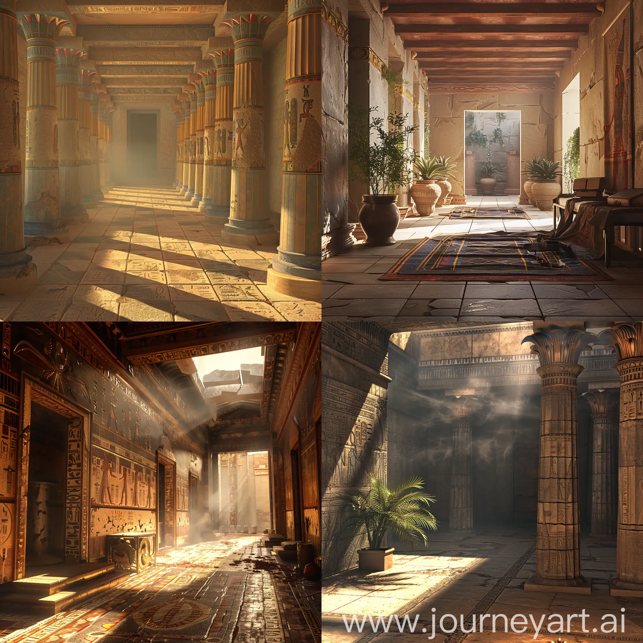 egyptian roman ancient scene 3D rendered atmospheric