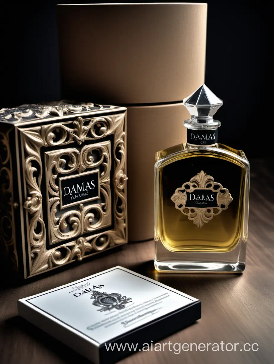 a bottle of damas cologne sitting next to a box, a flemish Baroque by Demetrios Farmakopoulos, instagram contest winner, dau-al-set, dynamic composition, contest winner, feminine