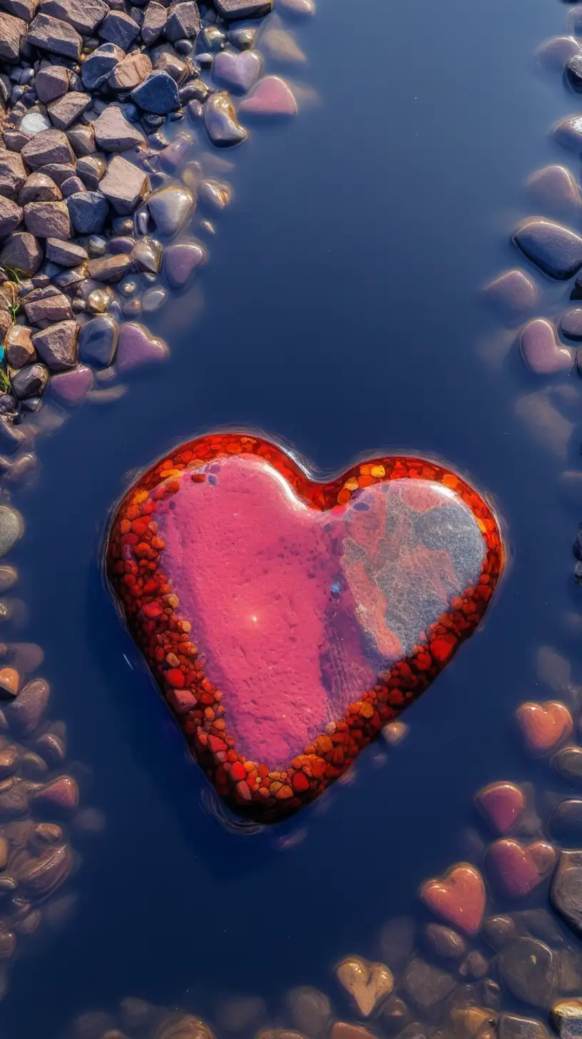 HeartShaped Stone in Tranquil River Waters