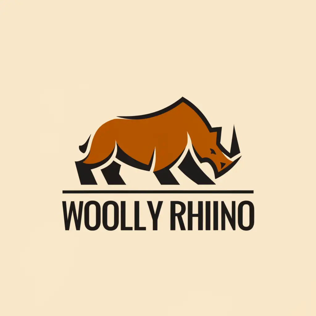 a logo design,with the text 'Woolly Rhino', main symbol:forest green Woolly Rhino,Minimalistic,be used in Events industry,clear background