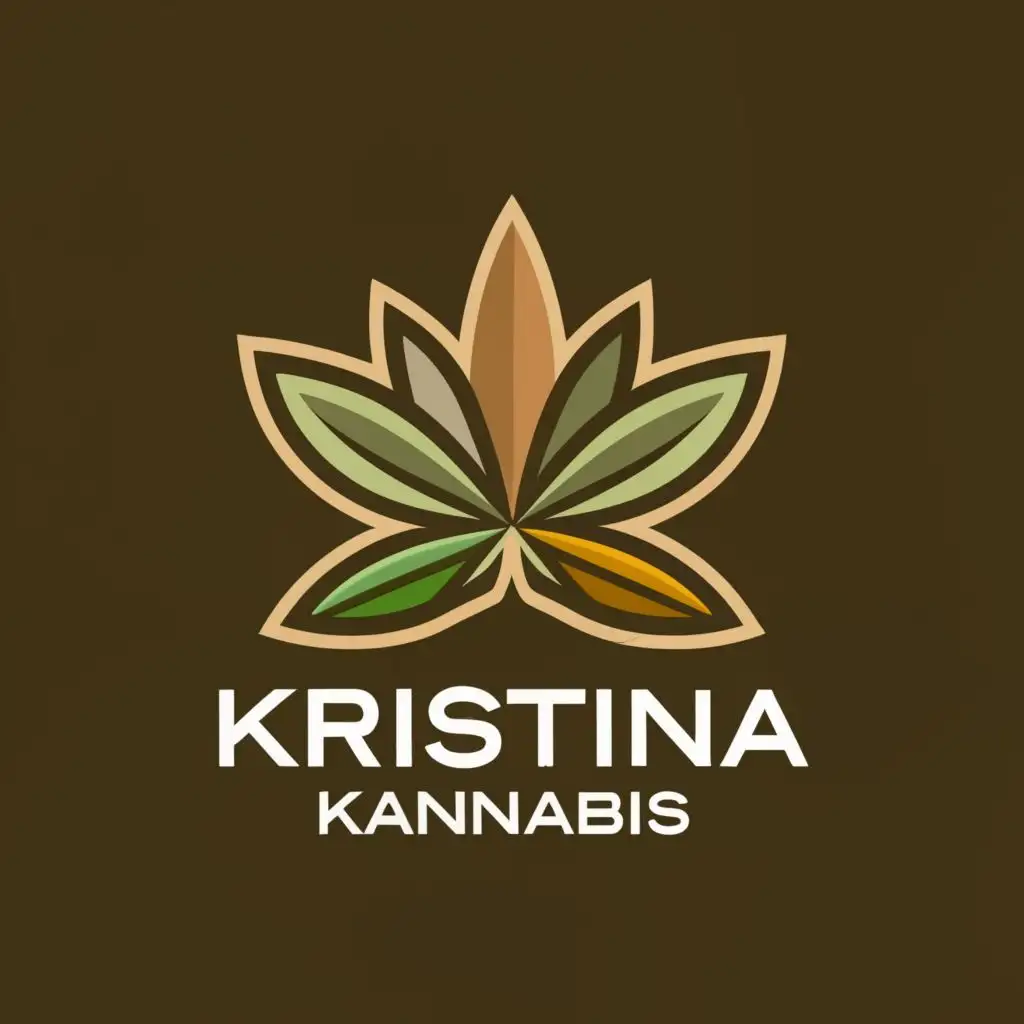 a logo design,with the text "kristina kannabis", main symbol:cannabis leaf, bold letters,Moderate,clear background