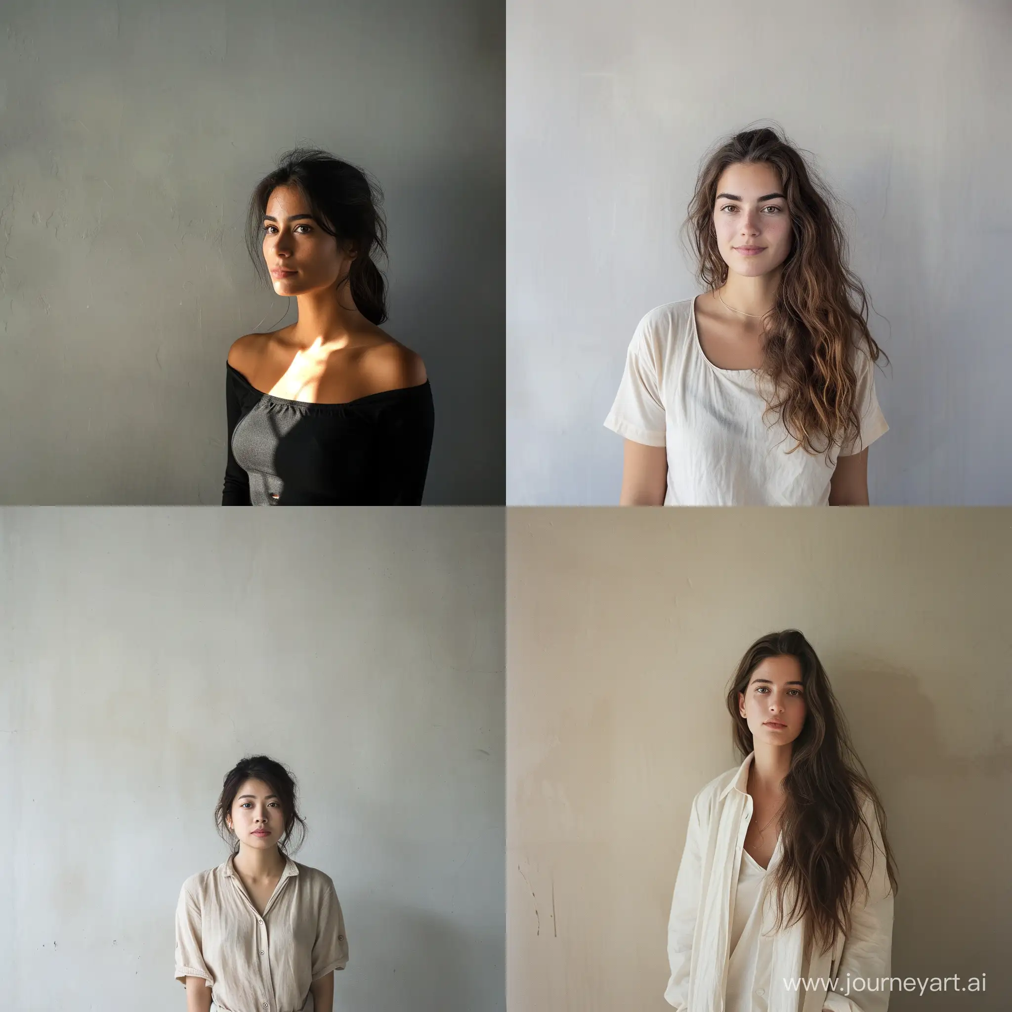 Elegant-Woman-Portrait-Against-Minimalist-Wall-Background