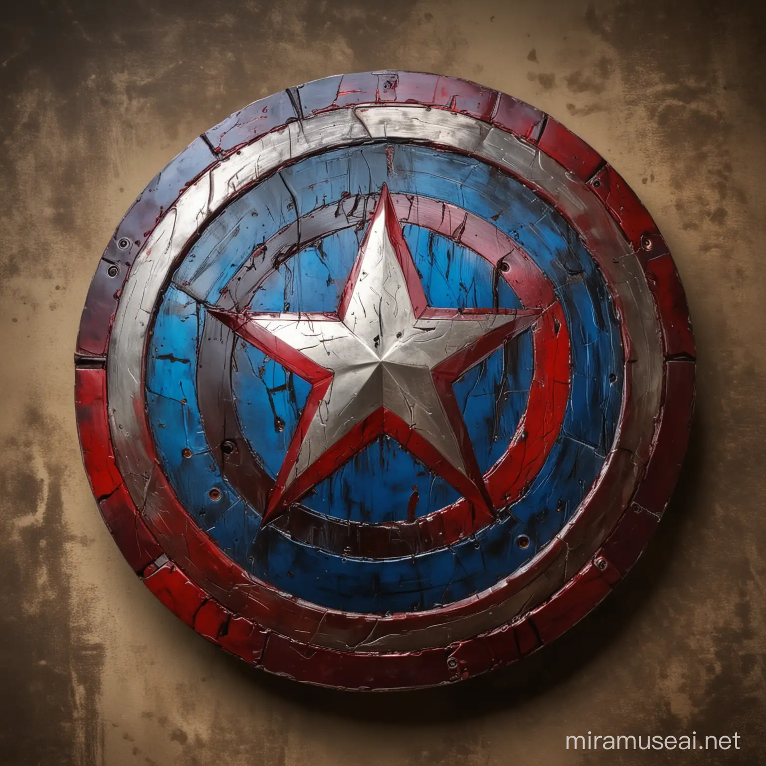 captain Americas shield with vibrant colors and amazing background
