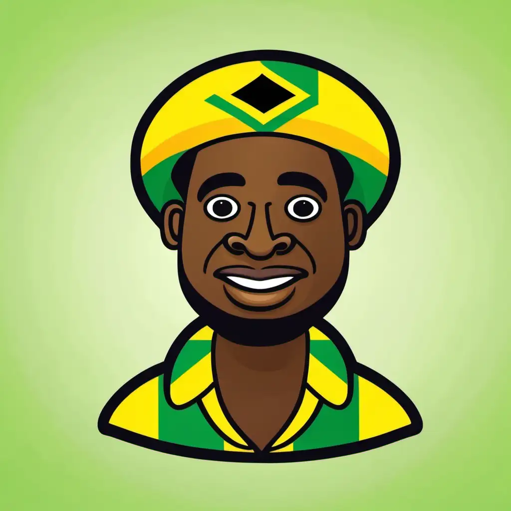 Cheerful Cartoon Jamaican Man Icon with Vibrant Colors