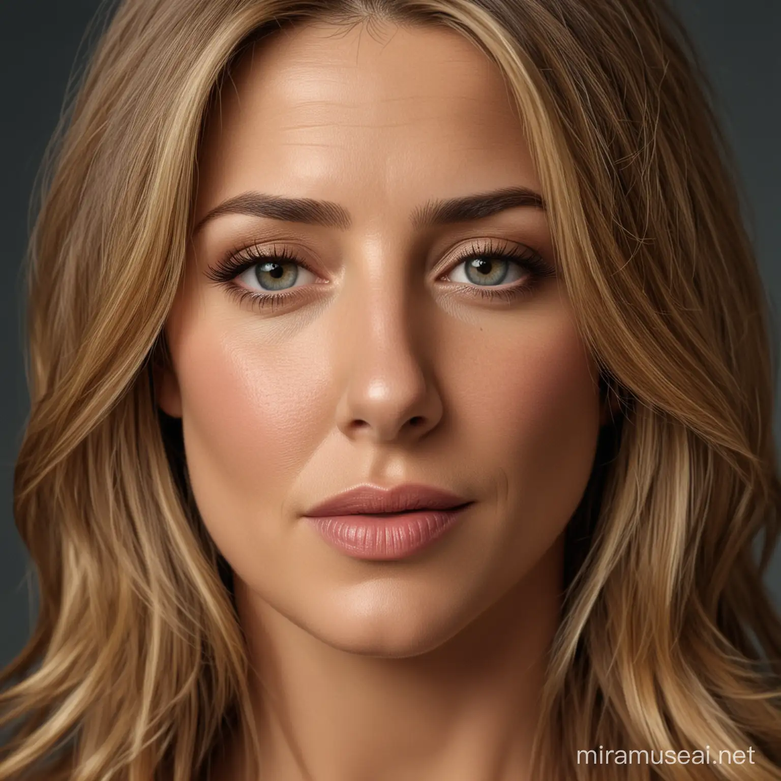 Realistic Photography of Jennifer Aniston in Raw Style