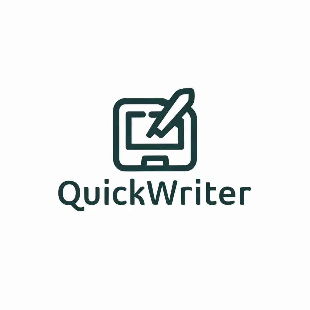 a logo design,with the text "Quick Writer", main symbol:Software,Minimalistic,be used in Travel industry,clear background