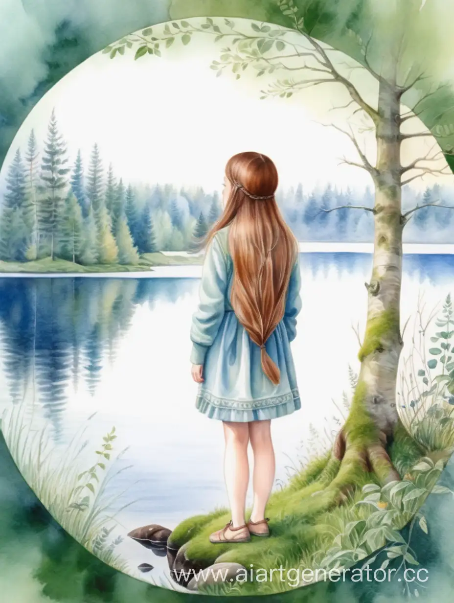 Solemn-Slavic-Girl-with-Chestnut-Hair-Gazing-Over-Tranquil-Lake