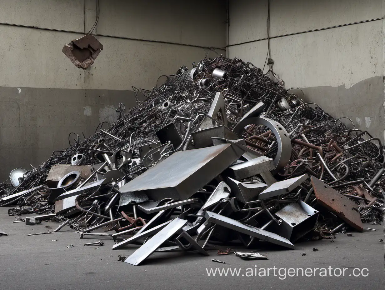 Scrap-Metal-Recycling-Iron-Piece-Amidst-Pile-in-Open-Space