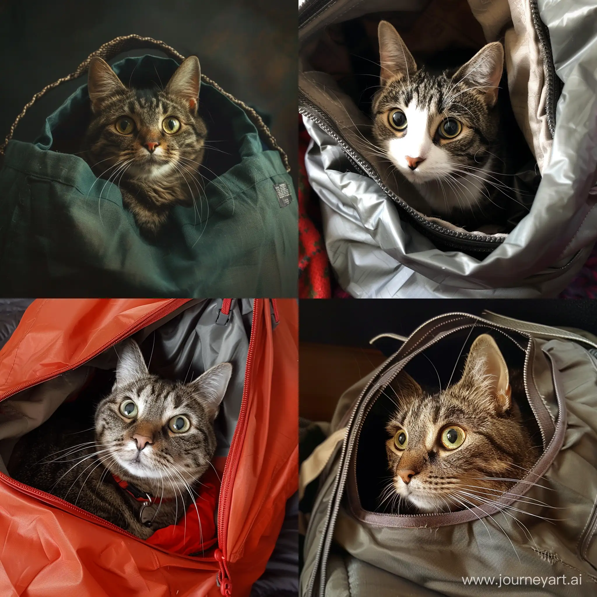 Playful-Cat-Popping-Out-of-a-Colorful-Bag
