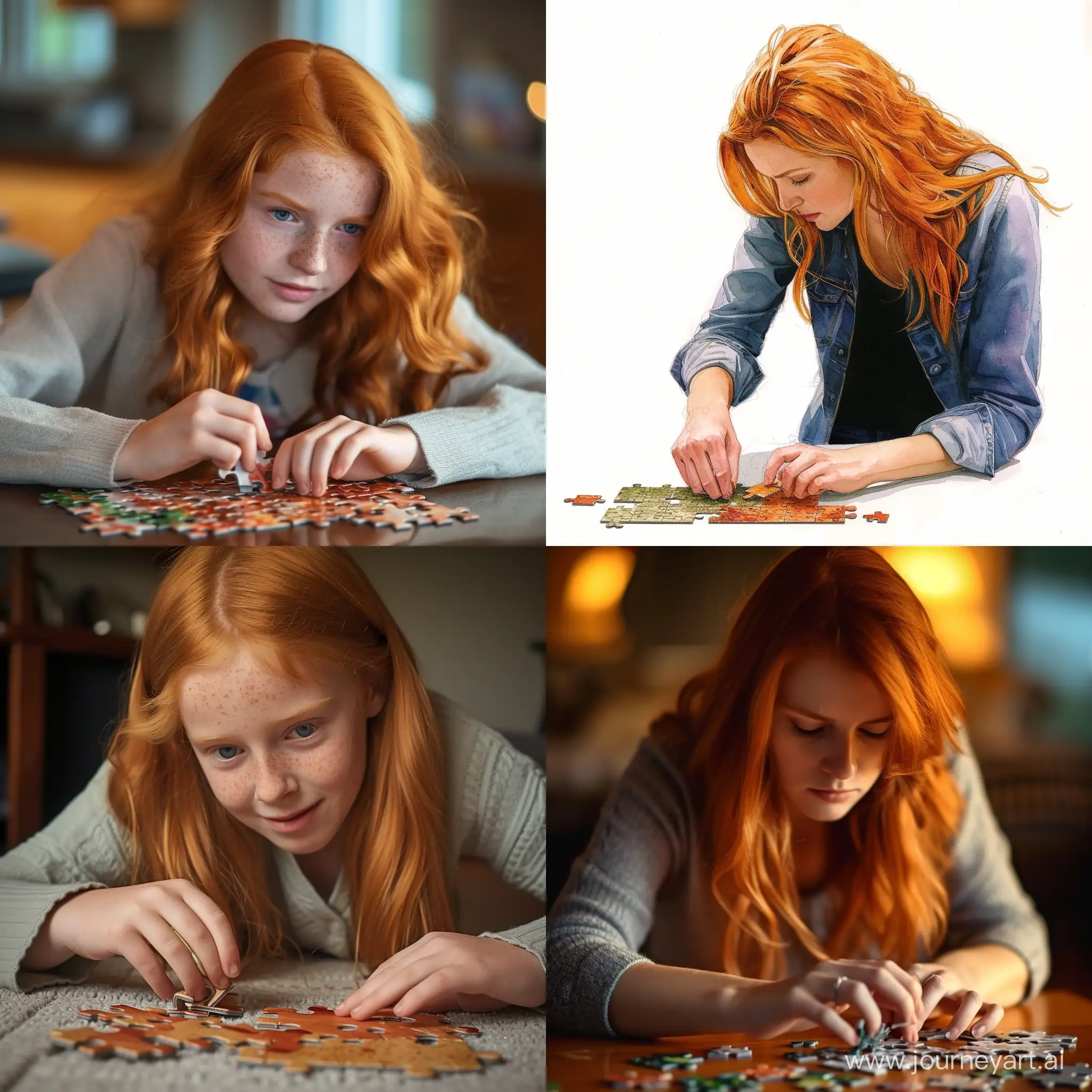 Clever-Redhead-Girl-Solving-a-Challenging-Puzzle