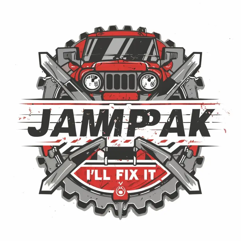 logo, Destroy it, I'll fix it, with the text "Jampak", typography, be used in Automotive industry