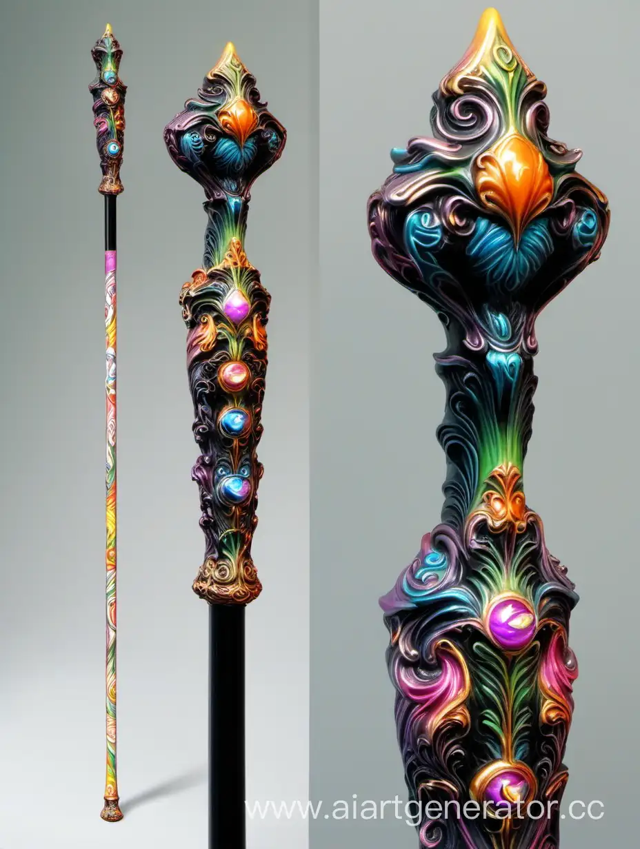 Enchanting-Fantasy-Cane-with-Mystical-Creatures-and-Whimsical-Details