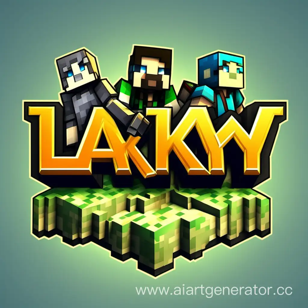 inscription laky pvp, in the style of Minecraft