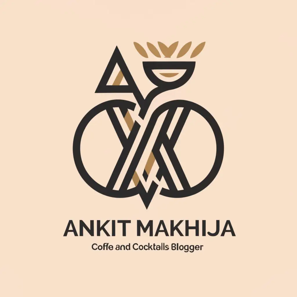 a logo design,with the text "Ankit Makhija
Coffee & Cocktails", main symbol:Create a logo for Instagram Coffee Blogger name Ankit Makhija who is passionate about coffee bloggers, specializes in creating new coffee drink and alcohol mixology, nerds about coffee, reviews coffee equipment. ,Moderate,be used in Restaurant industry,clear background