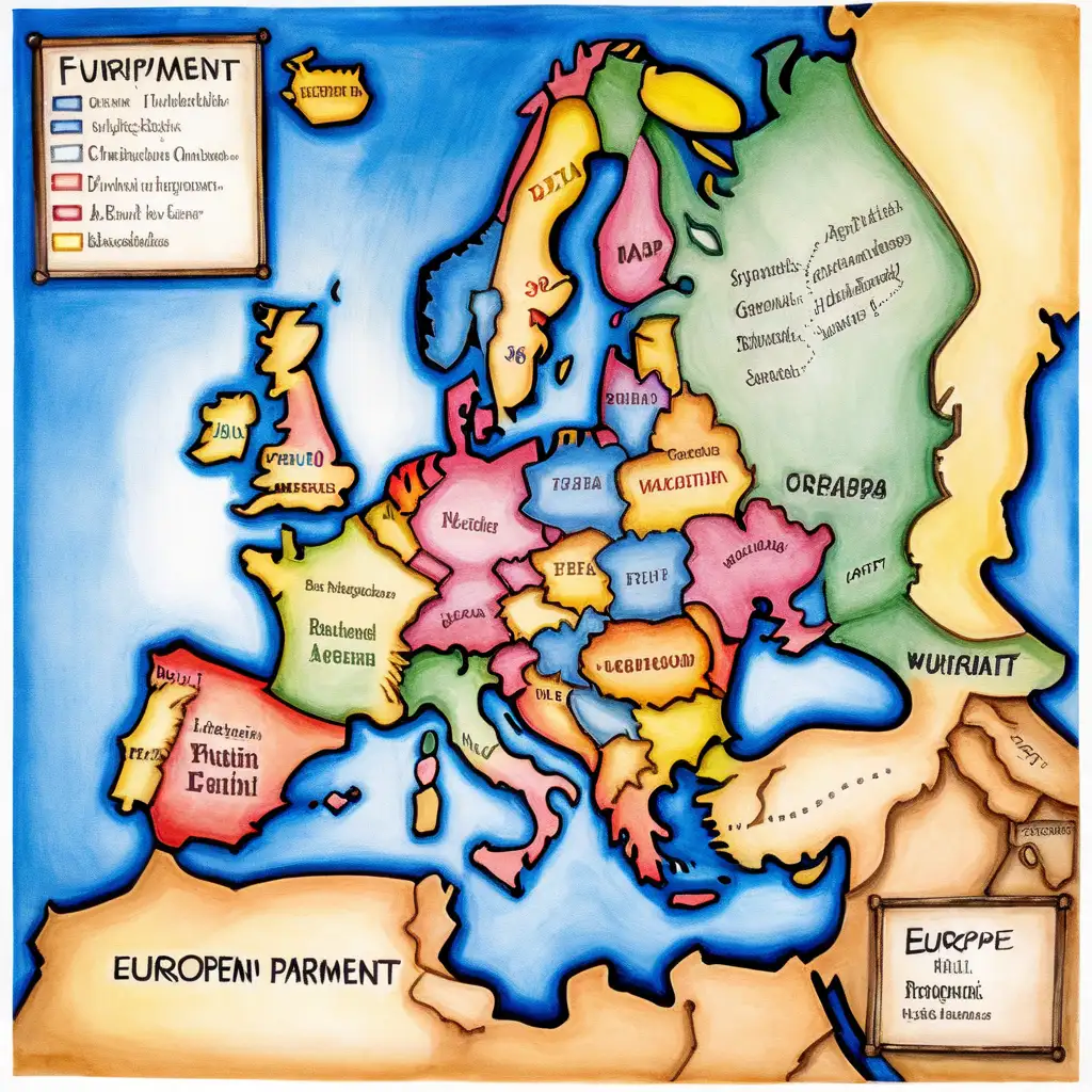 map of europe.  European Parliament Matt Wuerker. 