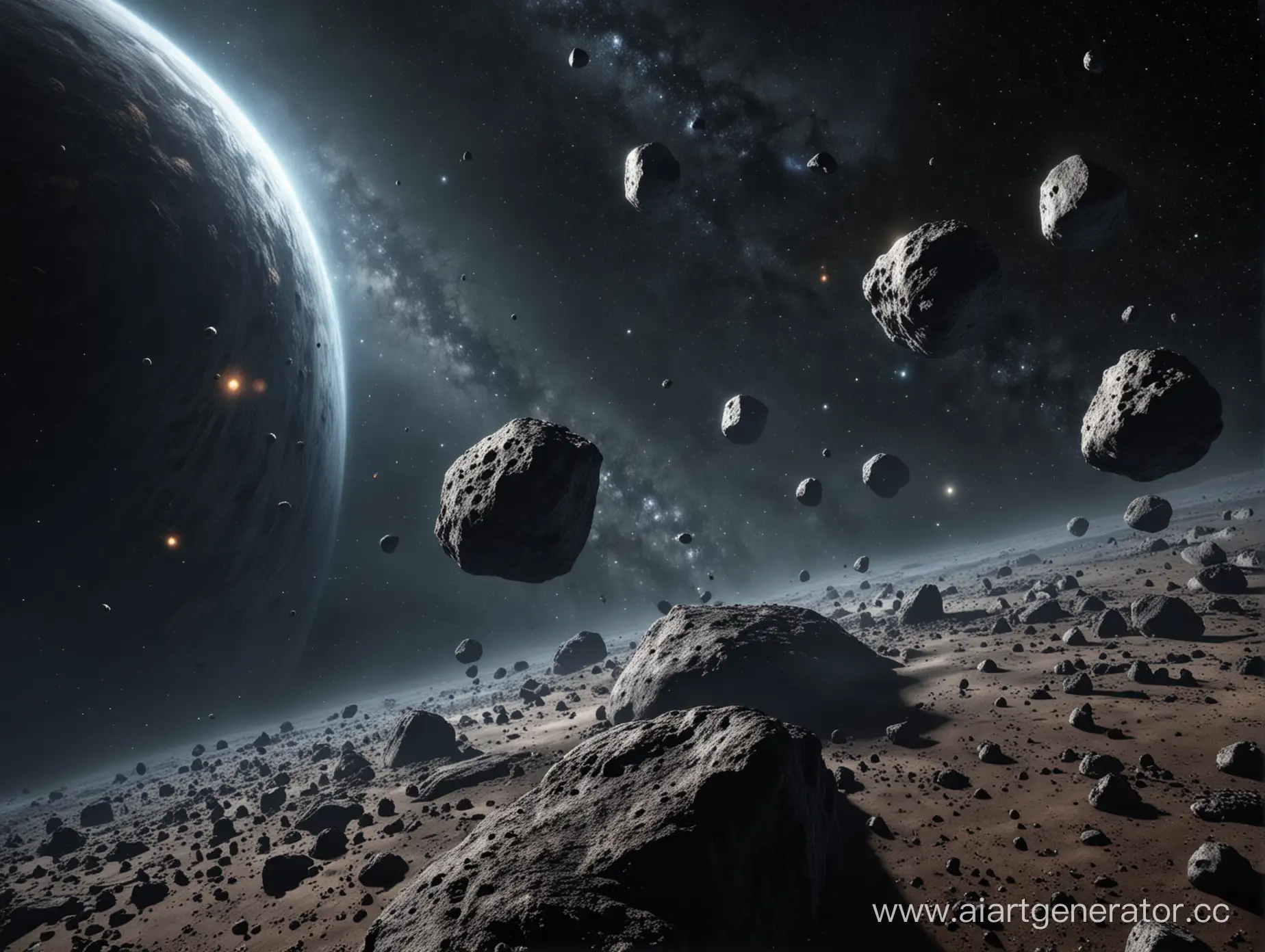 Asteroid-Belt-Diverse-Collection-of-Space-Rocks