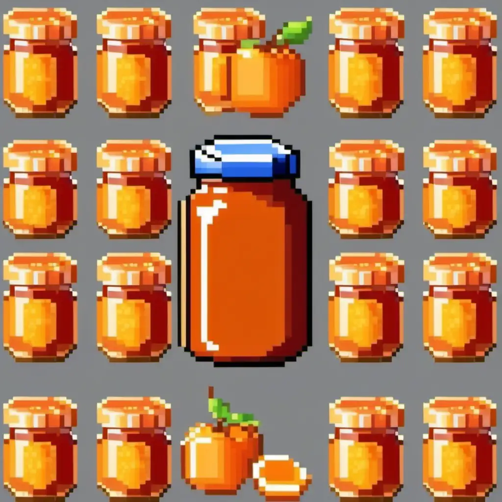 Vibrant Pixel Art Scrumptious Apricot Jam Delight