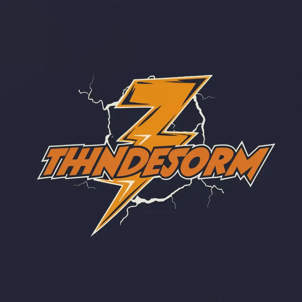 logo, Lightning, with the text "Thunderstorm", typography