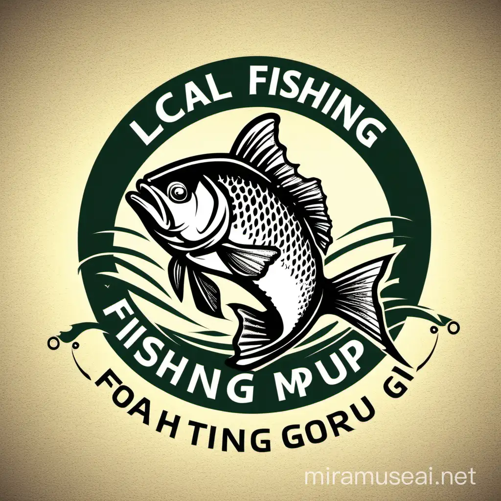 Local Fishing Group Logo Design Without Fish Community Emblem for Anglers