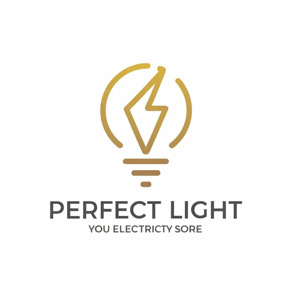 a logo design,with the text 'Perfect Light ', main symbol:it's for an electricity store,Minimalistic,be used in general electricity store,clear background