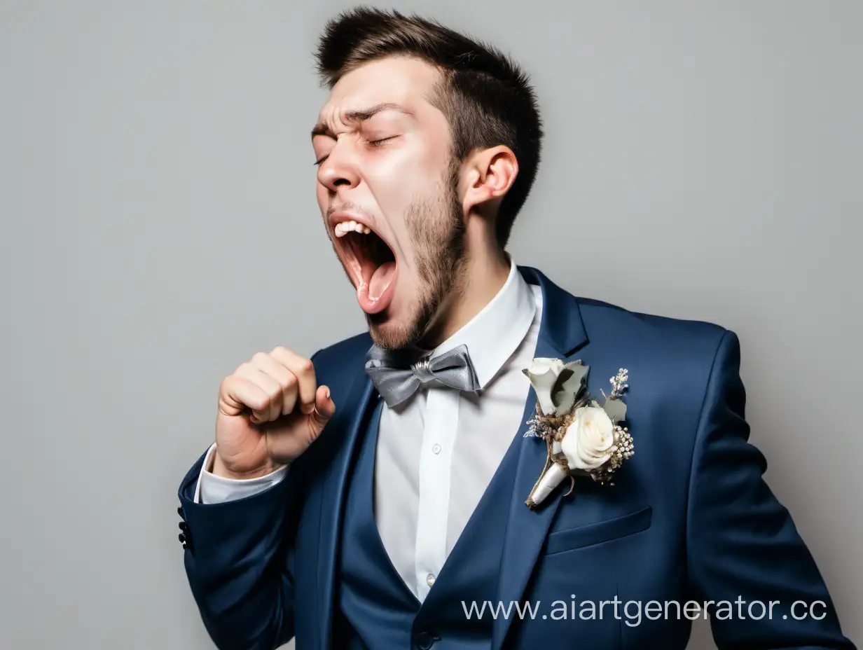 Groom-Expressing-Weariness-During-Wedding-Ceremony