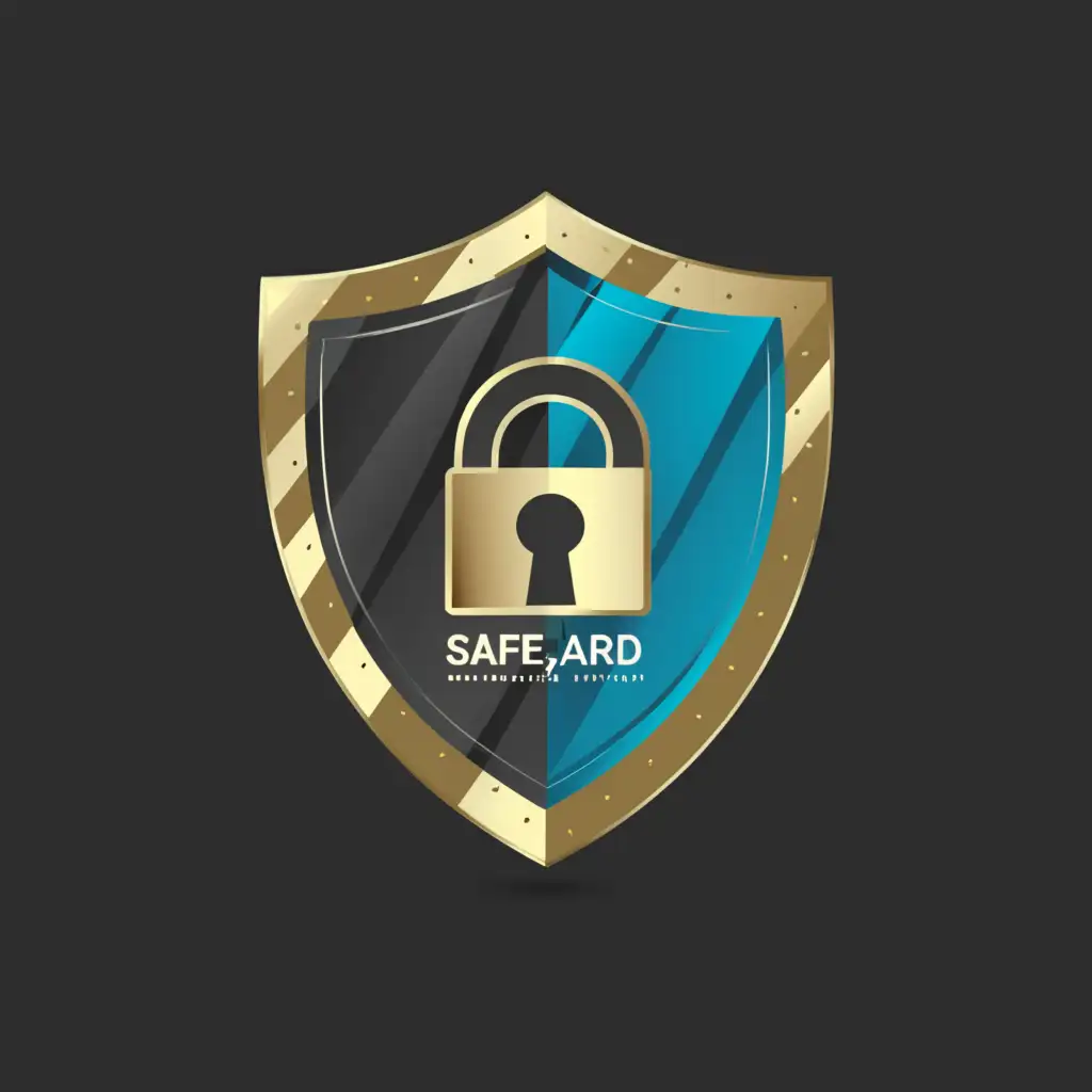 a logo design,with the text ".S.A.F.E.G.U.A.R.D.", main symbol:REAL LOCK INSIDE SHIELD A NORMAL SHIELD,Moderate,be used in Medical Dental industry,clear background