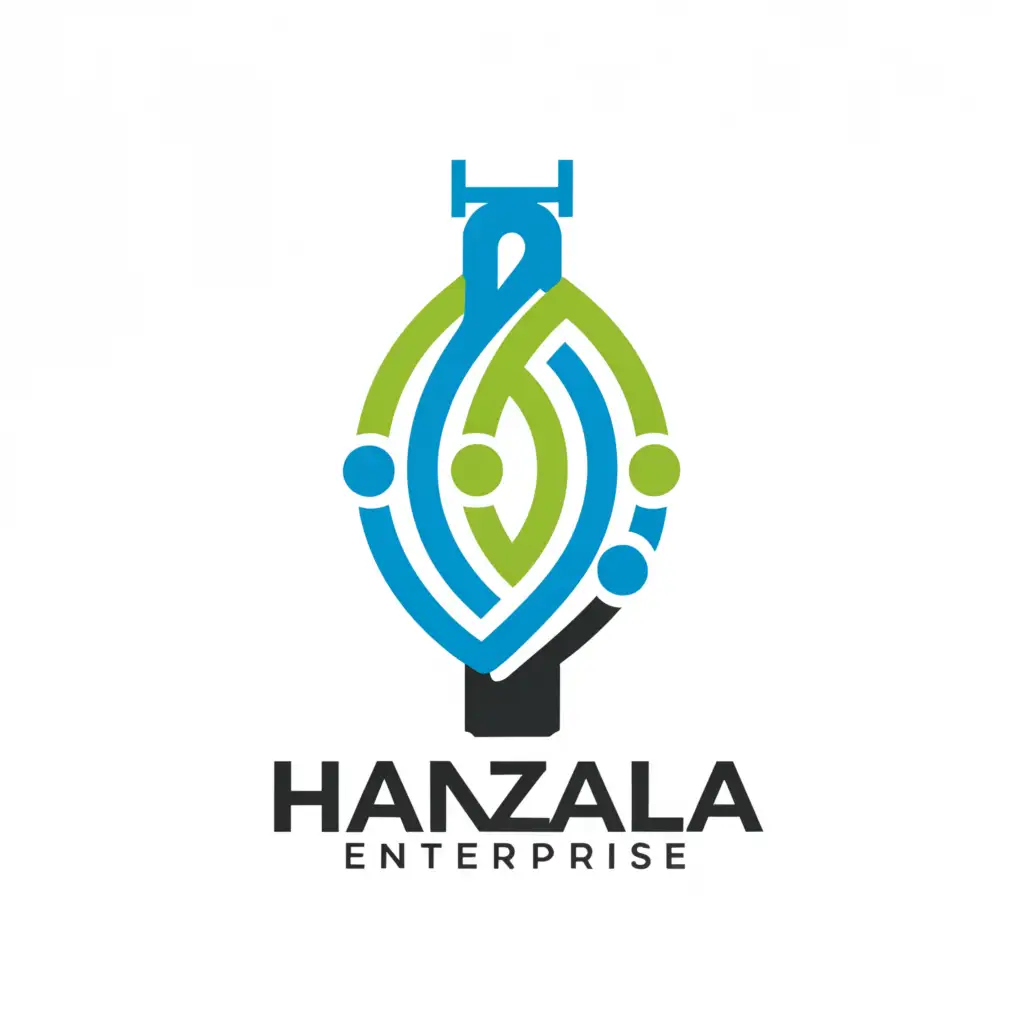 a logo design,with the text "Hanzala Enterprise", main symbol:Lpg gas cylinder colour,complex,be used in Retail industry,clear background