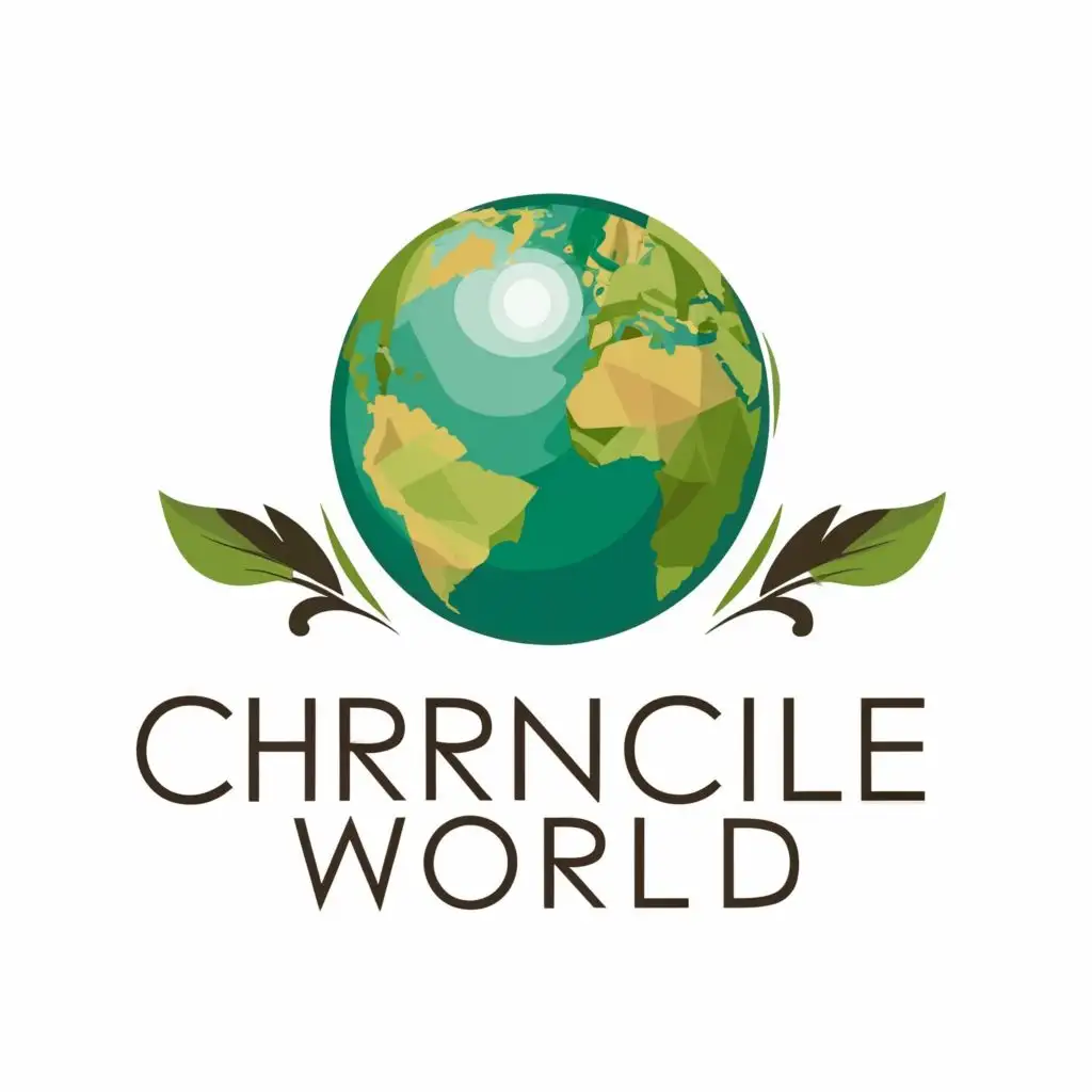 logo, Earth, with the text "chronicle world", typography, be used in Education industry