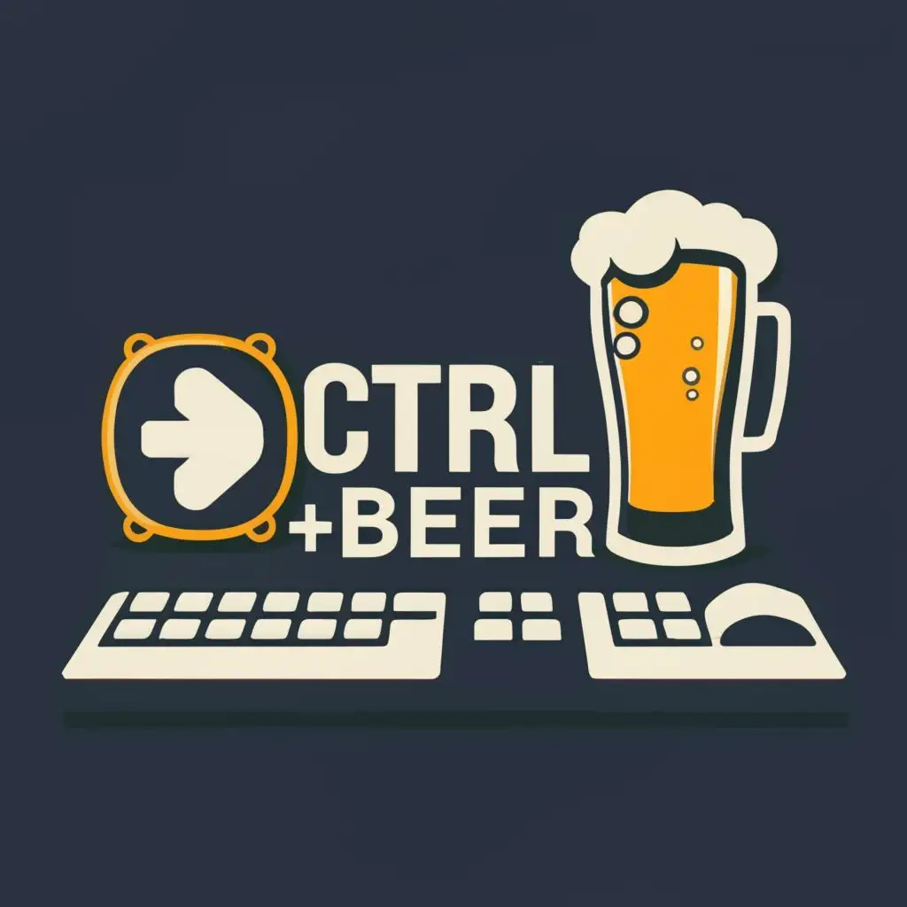 logo, beer glass and computer keyboard, with the text "ctrl+beer", typography, be used in Technology industry