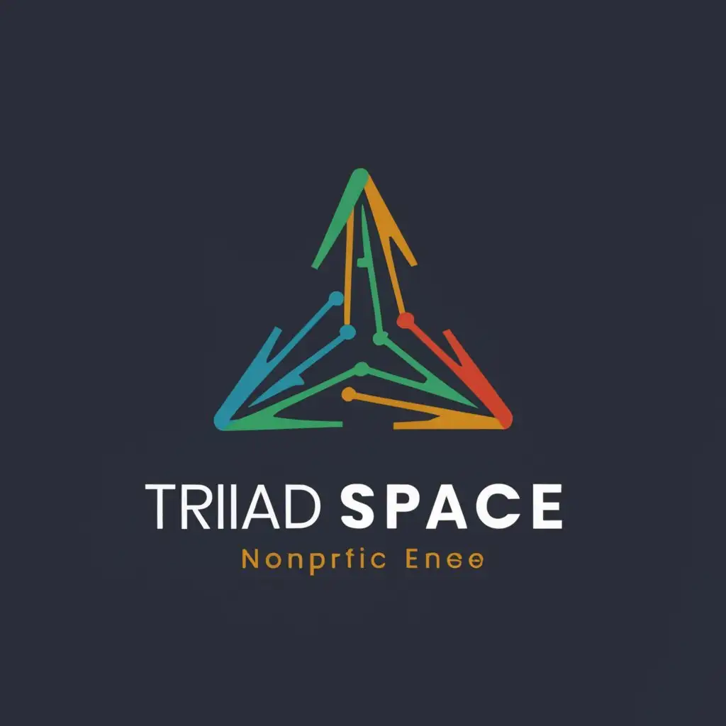 a logo design,with the text "triada space", main symbol:triangle,complex,be used in Nonprofit industry,clear background