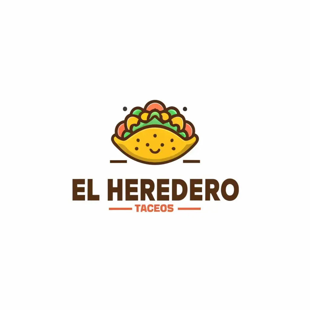 a logo design,with the text "TAQUERIA EL HEREDERO", main symbol:tacos, king restaurant logo,complex,clear background
