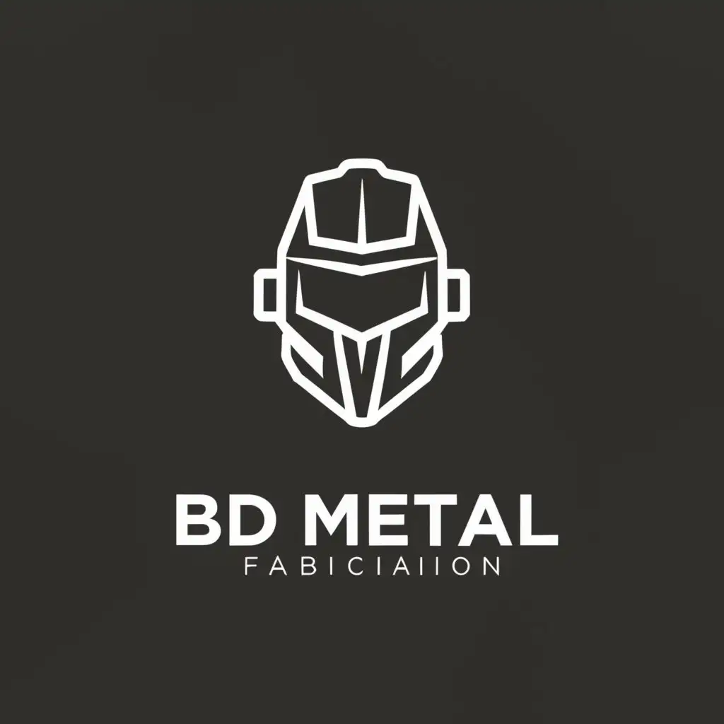 a logo design,with the text "BD Metal Fabrication", main symbol:Welding helmet, metal, off-road vehicles,Minimalistic,be used in Automotive industry,clear background