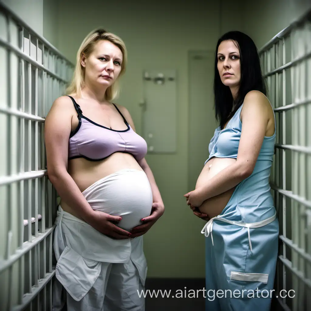 Pregnant-Caucasian-Women-in-Female-Prison-Undergoing-Health-Check