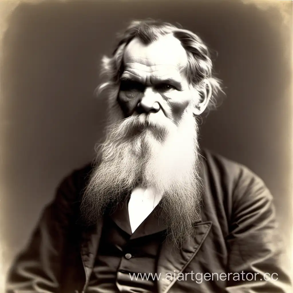 Classic-Russian-Author-Leo-Tolstoy-Portrait-in-Vintage-Style