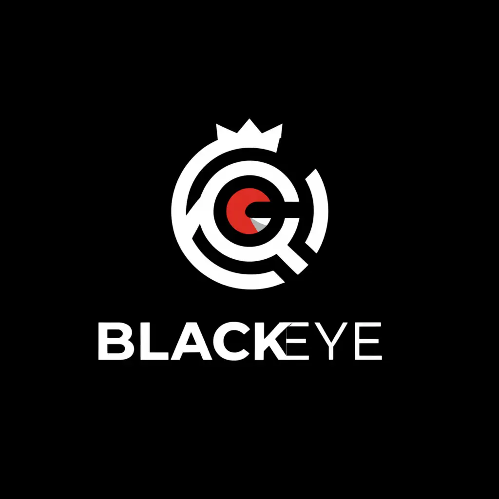 a logo design,with the text "BLACK EYE", main symbol:Crown,Minimalistic,be used in Technology industry,clear background