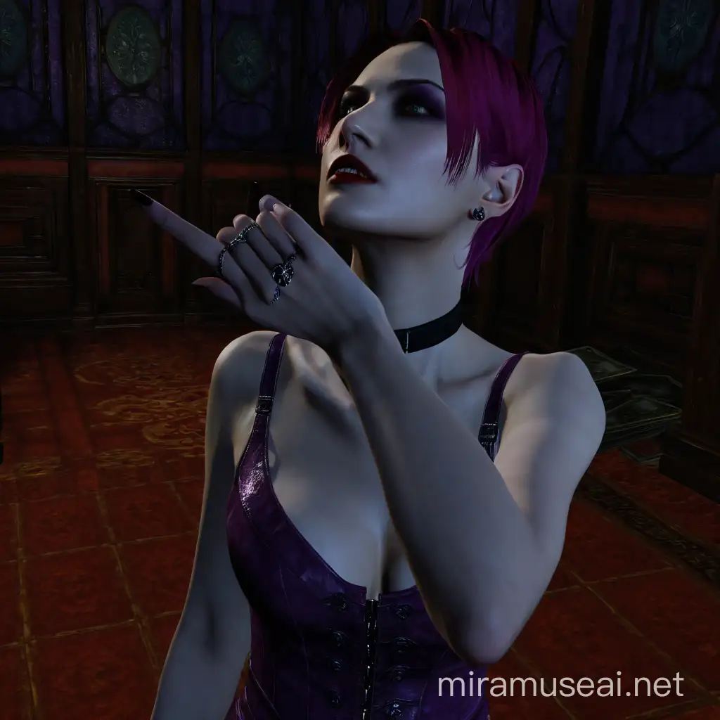 resident evil devil may cry silent hill 2005 PS3 game trish irene adler goth vampire purple hair