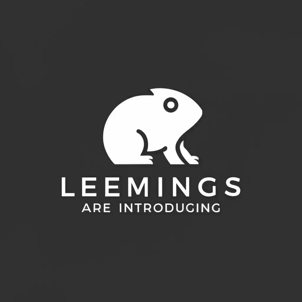 a logo design,with the text 'lemmings are introdusing', main symbol:light silhouette of lemming on dark background, inside a light circle ,Minimalistic,be used in Internet industry,clear background
