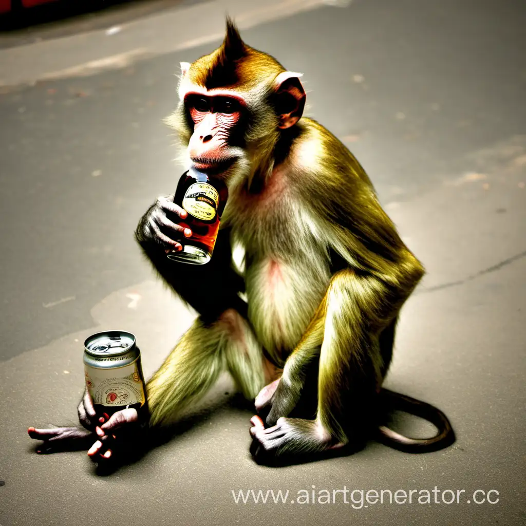 Playful-Drunk-Monkey-Having-a-Good-Time