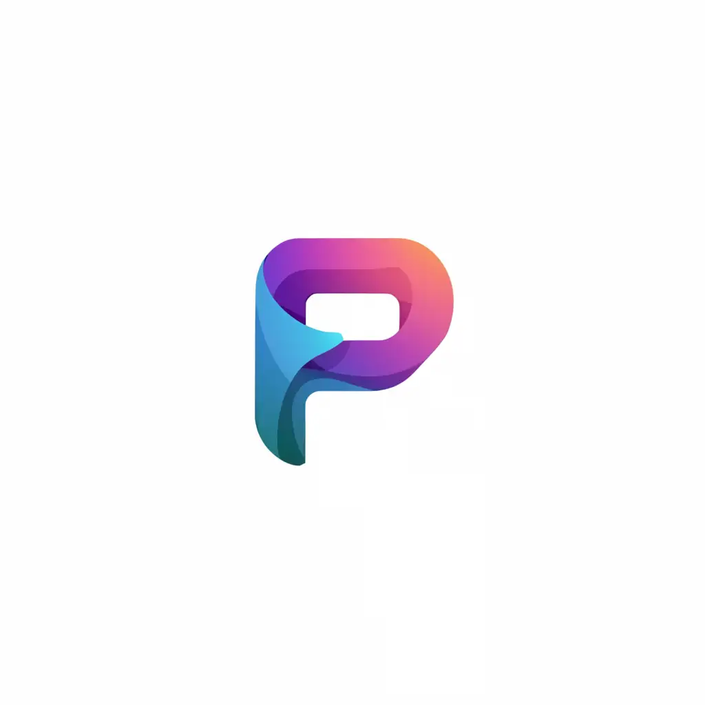 a logo design,with the text "P", main symbol:message ballon,Minimalistic,be used in Technology industry,clear background