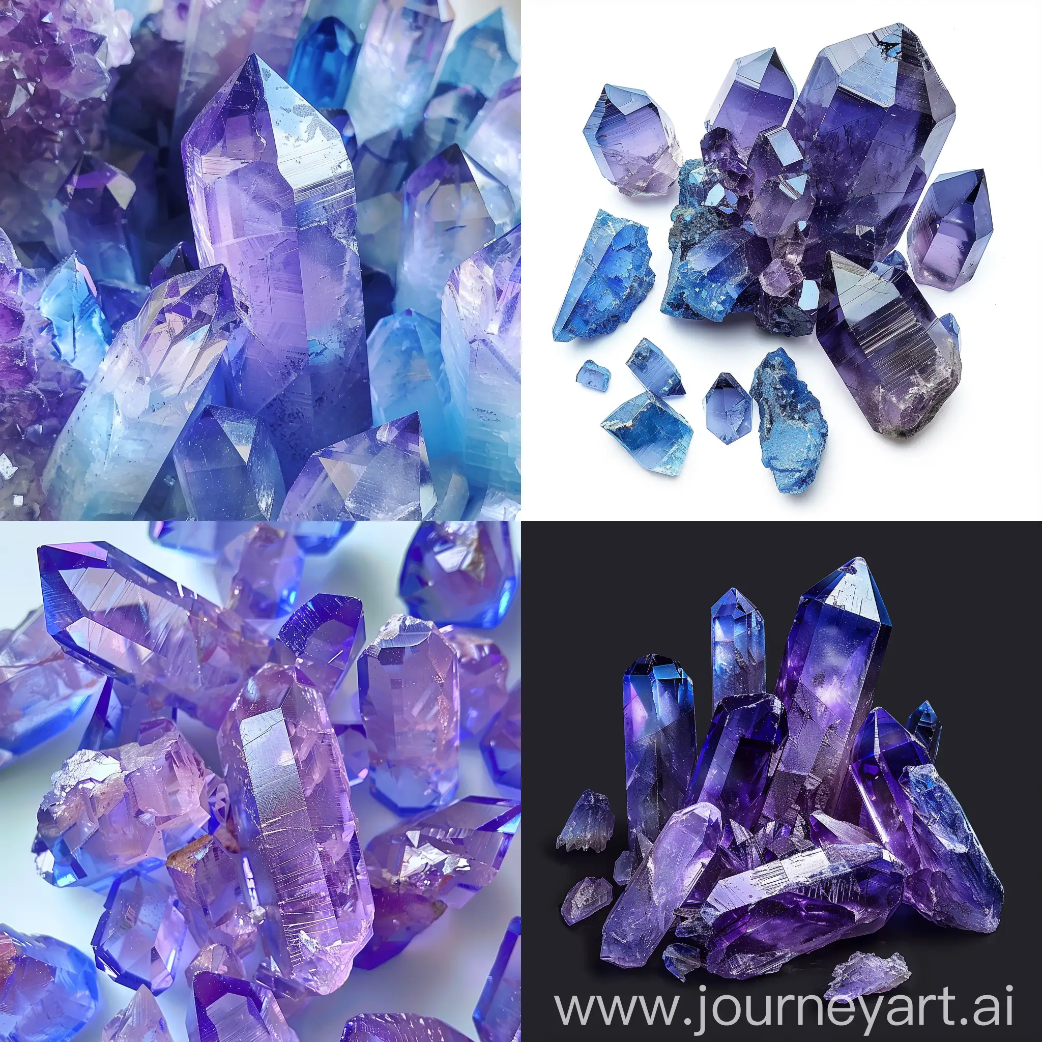 purple-blue broken crystals
