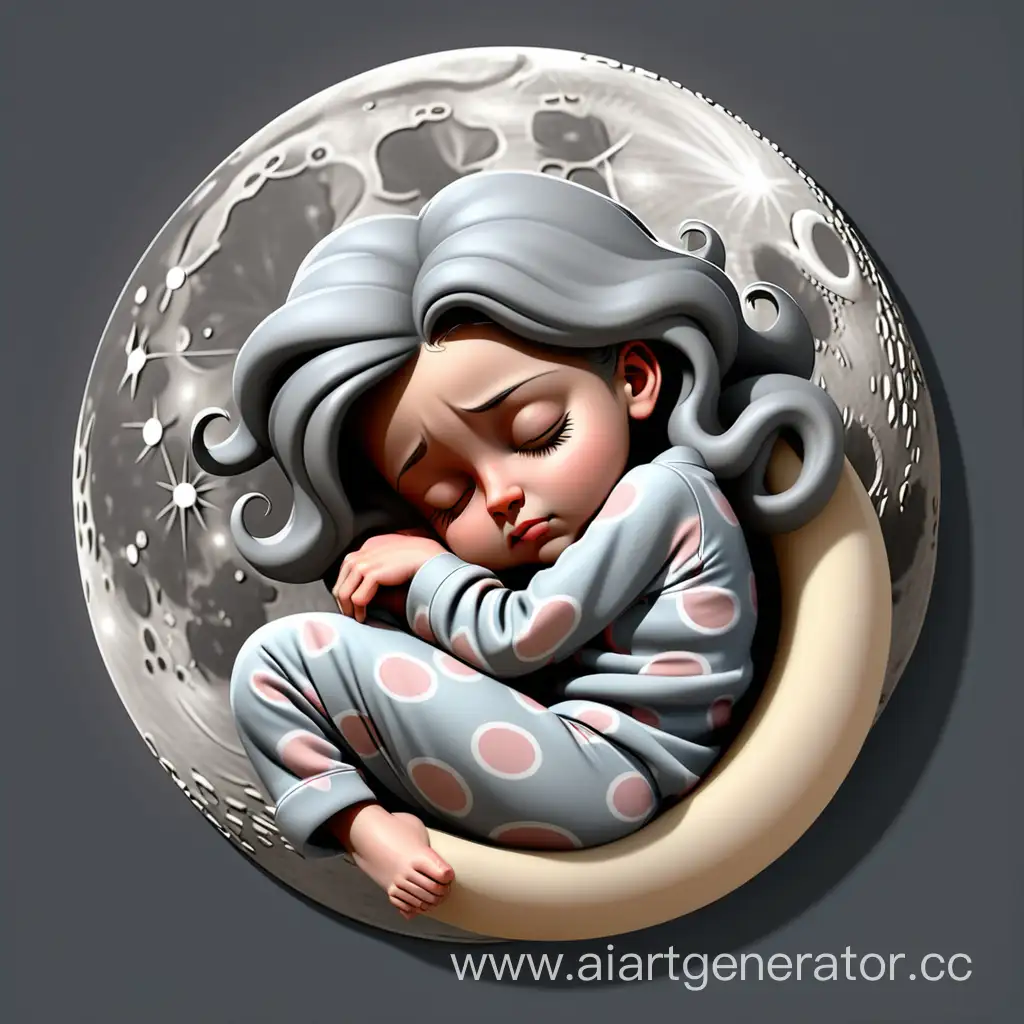 Tranquil-Sleep-Girl-Resting-Under-the-Full-Gray-Moon