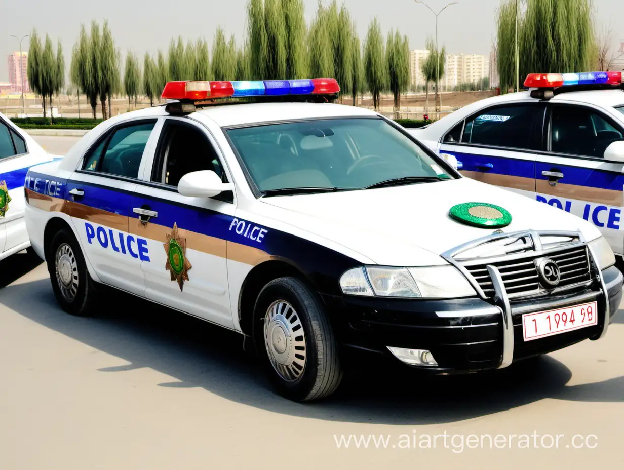 Turkmenistan-Police-Cars-on-Patrol-in-Vibrant-Cityscape