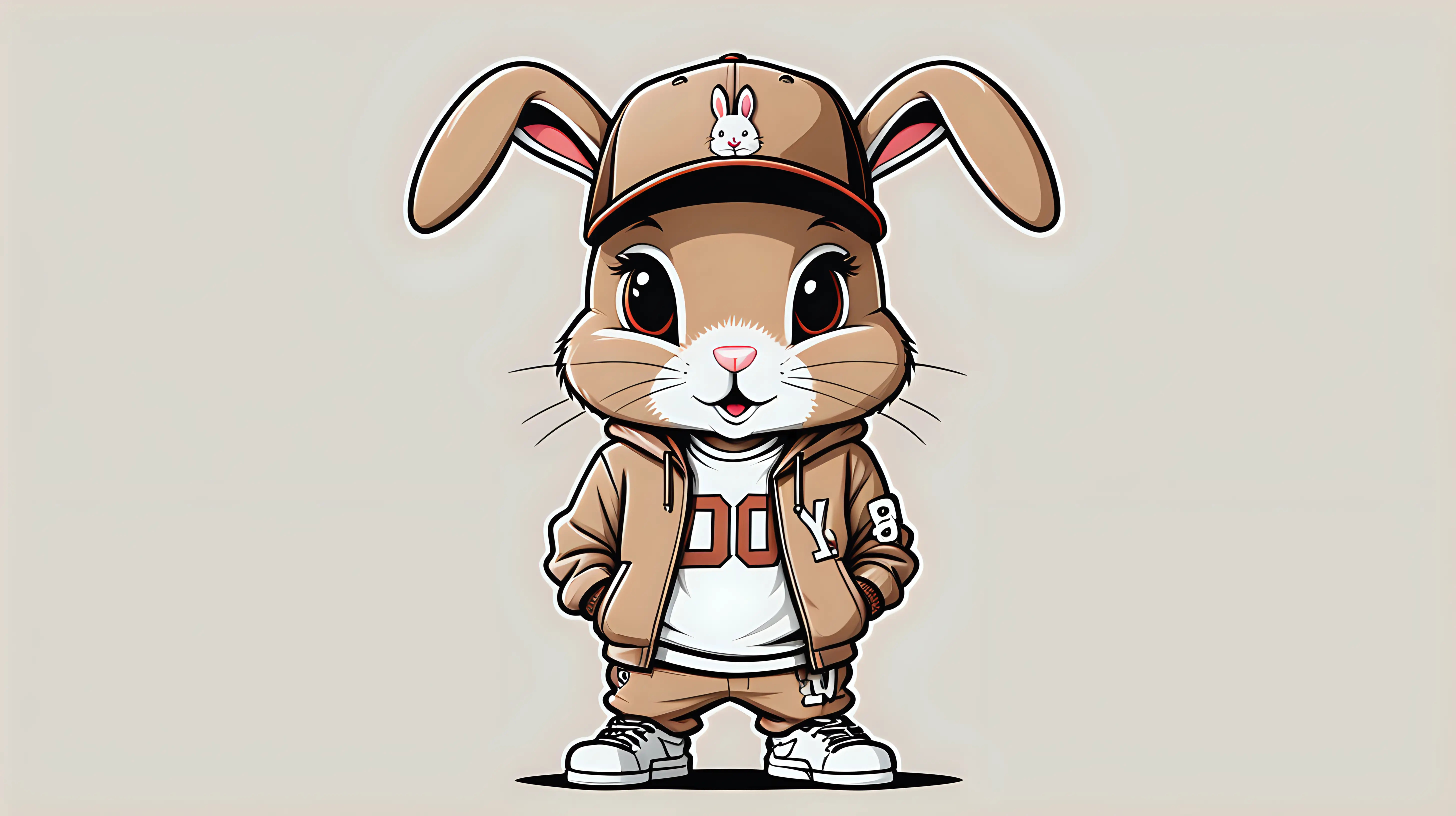 HipHop Bunny Rabbit in Stylish Tracksuit and Cap