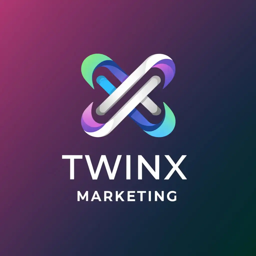 a logo design,with the text "TWINX MARKETING", main symbol:TWINX MARKETING,Minimalistic,be used in Technology industry,clear background