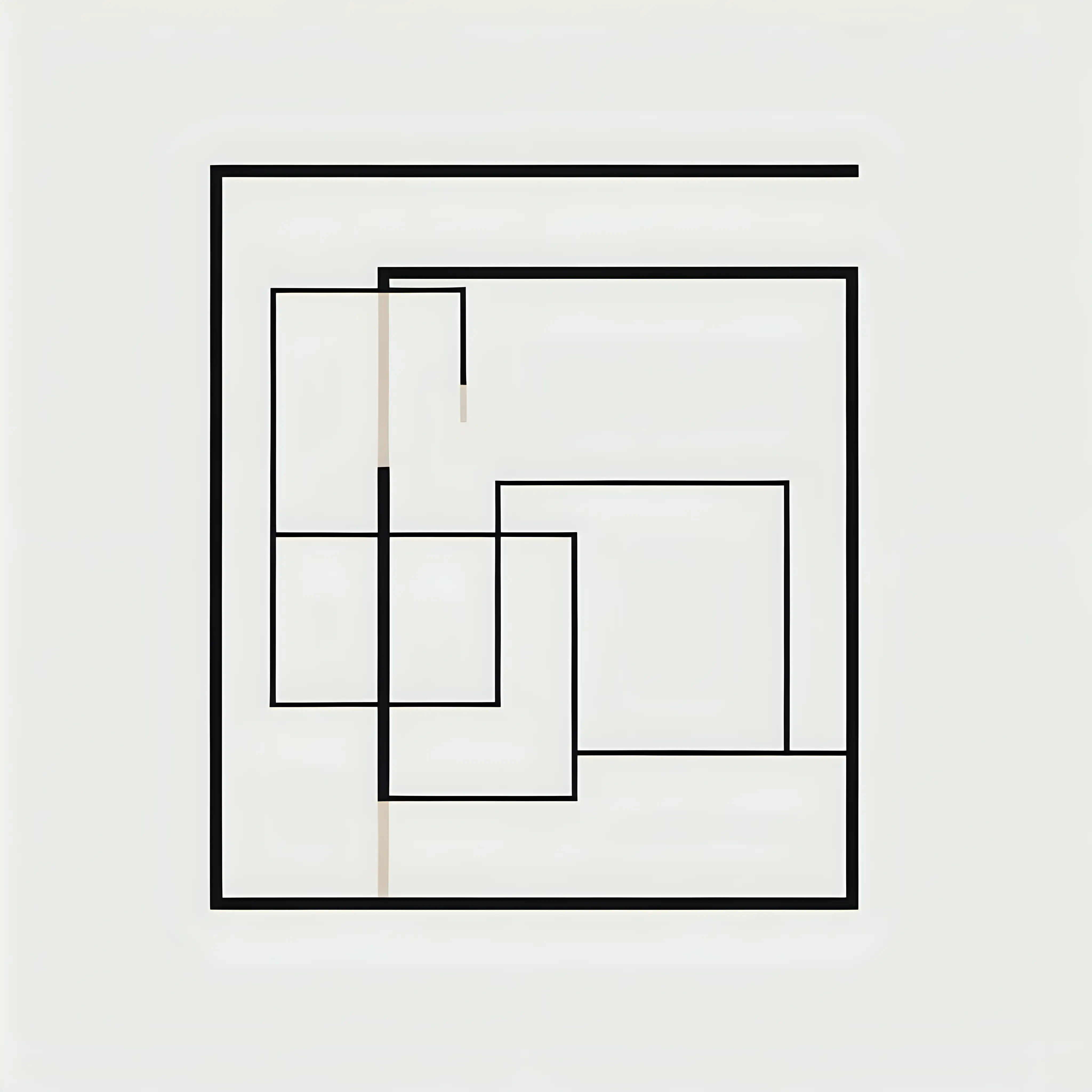 Contemporary Minimalistic Art Geometric Harmony in White Beige and Black
