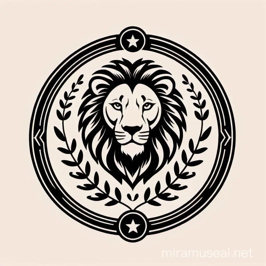 Quiero un circulo de logo con plantas alrededor y un leon en el centro y hasta abajo que diga super trophics en color negro 